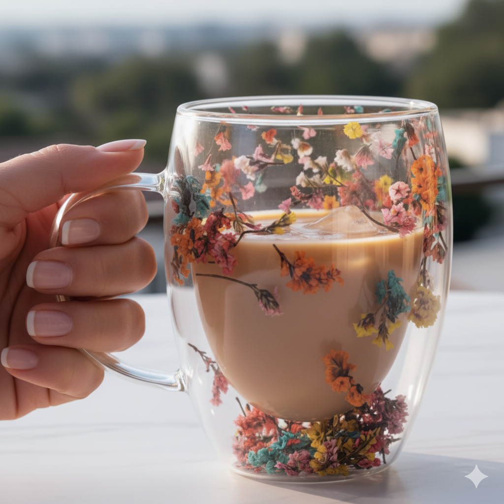 1 Alana 1 Bedava Çiçekli Bardak